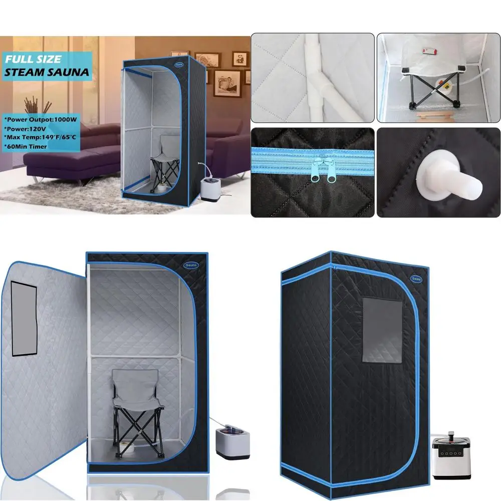 

Portable Steam Sauna Tent for Home Use, Personal Size, 1000W Steam Generator with Safety Protection, 60-Minute Timer and Remote