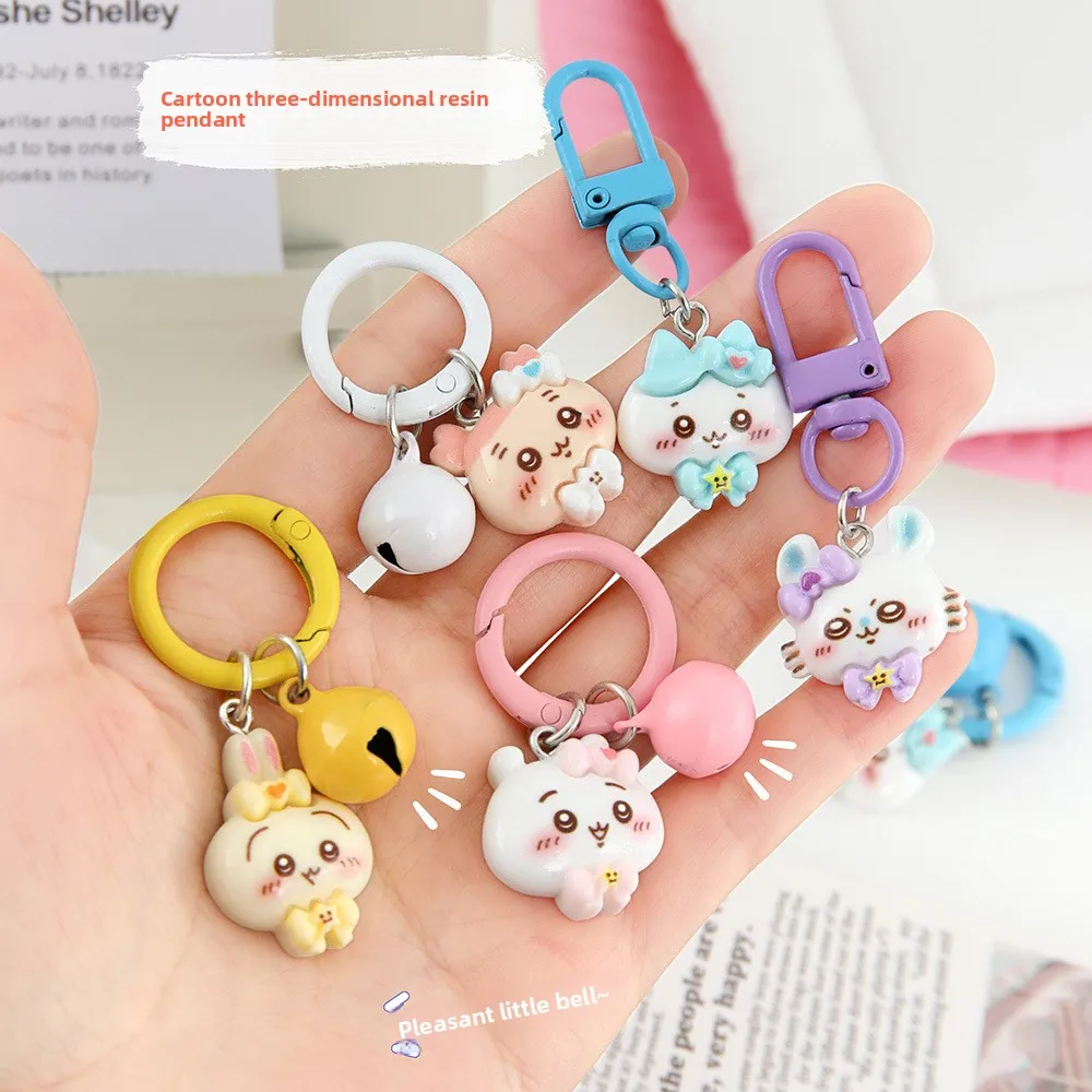 Cartoon jiyi Cute Bow Tie Hachiware Usagi Key Chain Pendant Couple Best Friend Bag Pendant High-looking Girl Heart Key Ring view 3