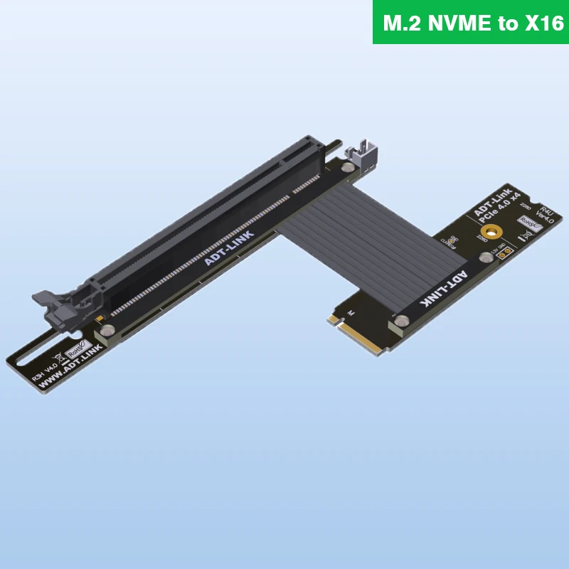 

64G/bps 4.0 PCI-e 16x To M2 M.2 for NVMe Key-M 2230 2242 2260 2280 Riser Card Gen4 Cable PCIe X16 Extender with Sata Power Cable