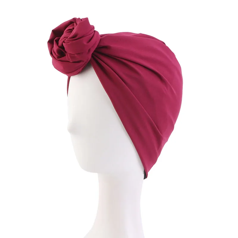 New Elegant Retro Turban for Ladies Cotton Headband Women Muslim Headscarf Beanie Cap Hair Cover Cap African Head Wraps Bonnet