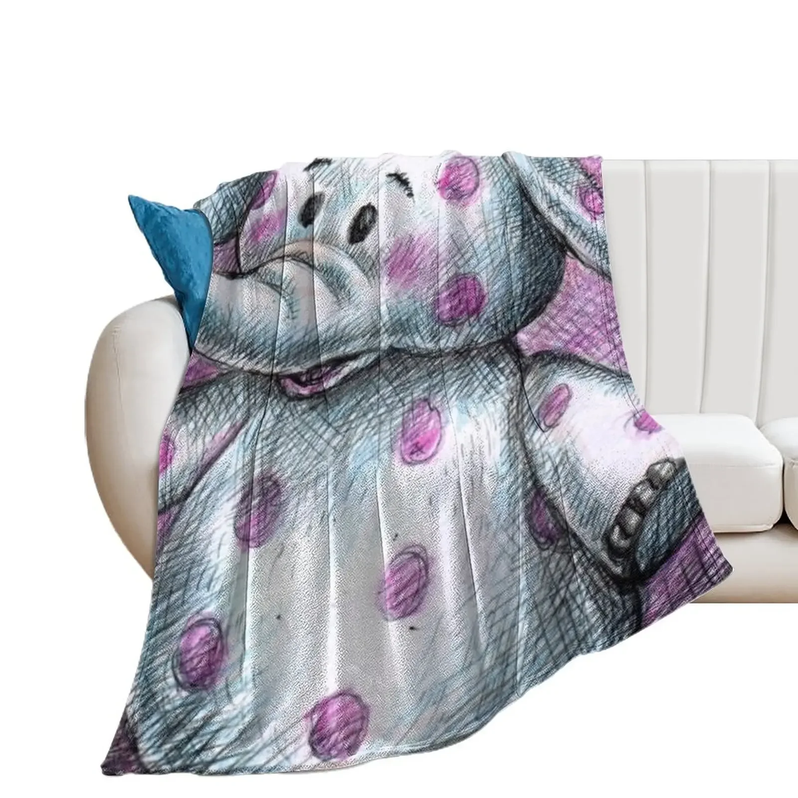 Spotted Pink Elephant | DreamscapesbyTeresa Throw Blanket Bed Fashionable Summer Beddings Bed covers Blankets