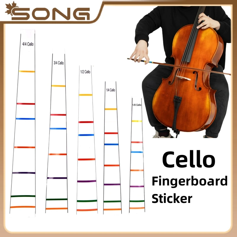 

3pcs Cello Fingerboard Marker Beginners Guide Sticker 4/4 3/4 1/4 1/2 1/8 Cello Intonation Stickers Learning Aids Sticker