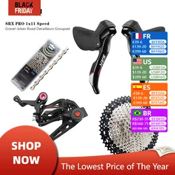 SENSAH SRX PRO 1X11 Speed Road Bike Groupset  R/L Shifter Rear Derailleurs Cassette Chains 11s Gravel Bike Group set for Shimano