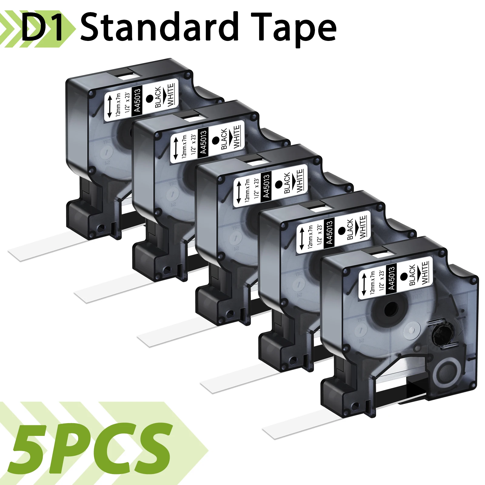 3PCS/5PCS 45013 D1 Standard Tapes Compatible for DYMO A45010 A45013 12mm Multicolor Label Tape for LabelManager 100 120P Maker