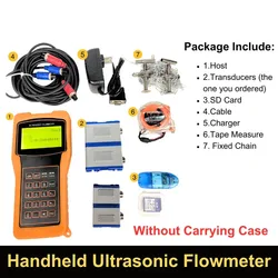 Portable Rechargeable Handheld Ultrasonic Flowmeter Transmitter Sensor DN15-700 Without Aluminum Box Cheaper