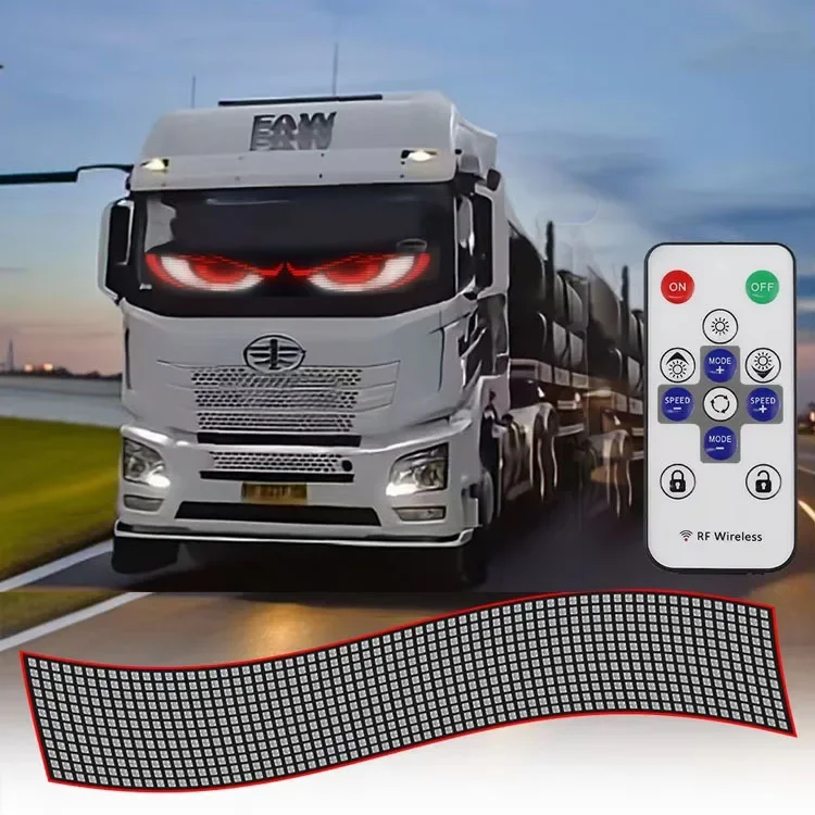 Truck truck devil's eye light dynamic LED flexible screen 2m ultra-thin car interior light 2m window warning light