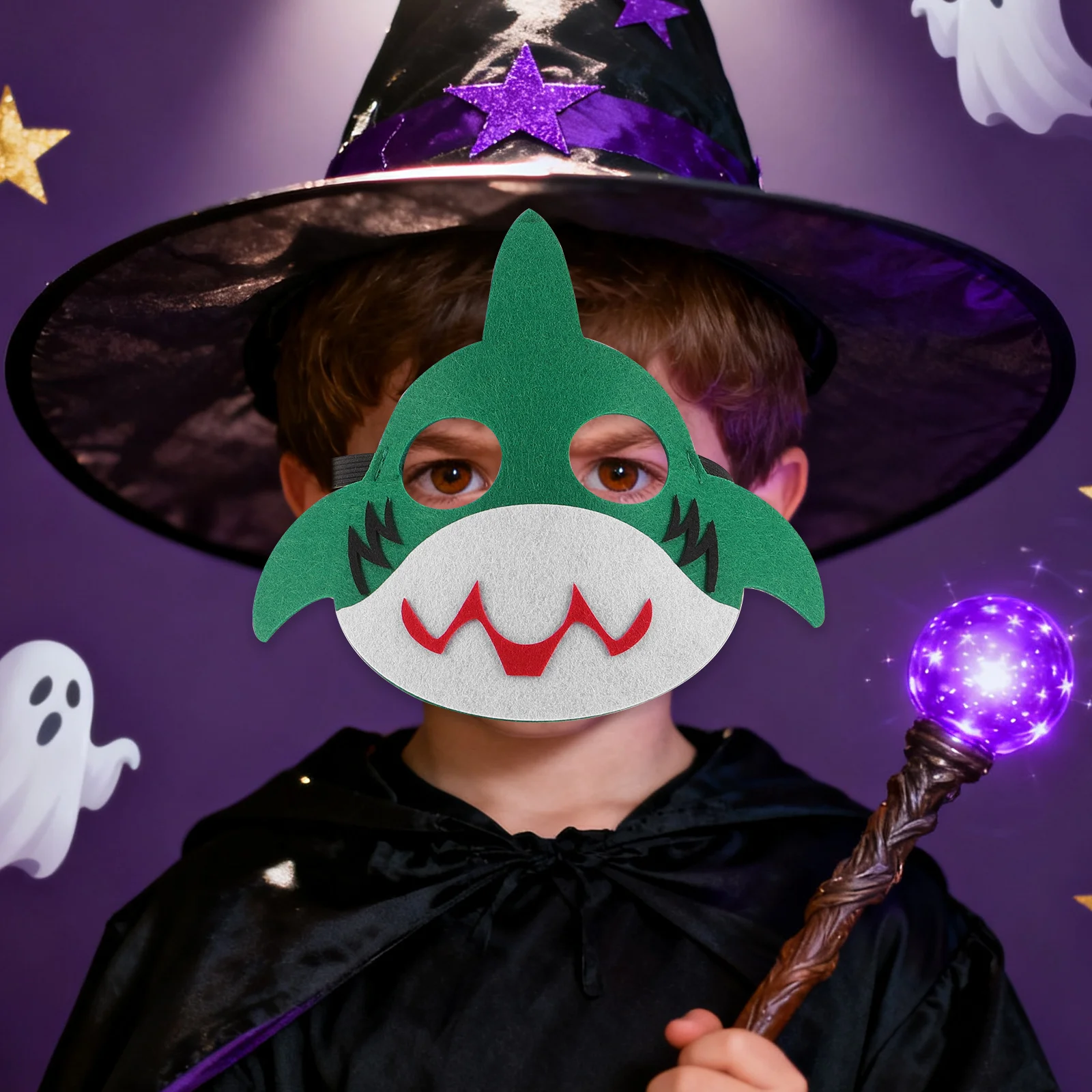 

9pcs Colorful Marine Animal Masks Felt Dress Up Face Cover For Birthday Party Carnival Pretend Play Cosplay Masquerade