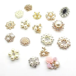 Hot sale super flash alloy 10pcs of rhinestone pearl jewelry accessories exquisite decoration holiday handmade design Many model