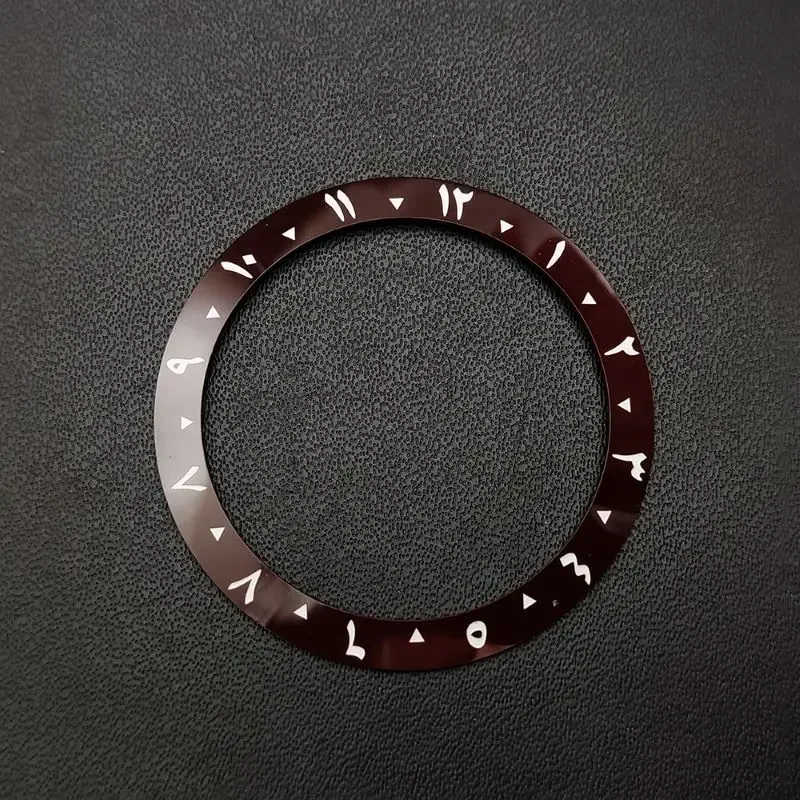 Modificación de inserción de bisel de cerámica árabe, 38mm x 30,5mm con pegatina adecuada para reloj de buceo, piezas de repuesto para reloj de hombre, regalo