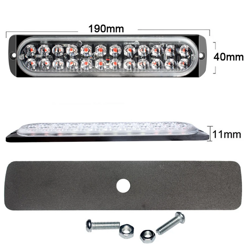 

12-24V LED Car Strobe Light Flasher Stroboscope Light Bar Emergency Warning Light Parking Signal Light Police Lights Beacon Lamp