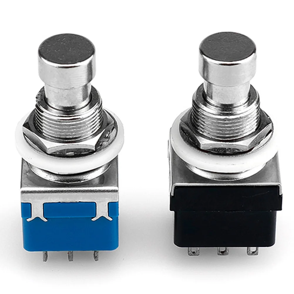 9 Pin ON-ON Self-locking Footswitch 3PDT Guitar Effects Pedal Box Stomp Latching Locking Conversion Switch