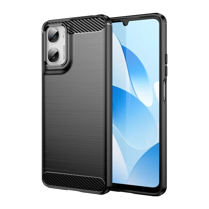 Funda para Moto G06, Carcasa Protectora para Motorola Moto G06 Power, Funda de Fibra de Carbono, Parachoques Trasero Antigolpes, Fundas de TPU Suave para Moto G06
