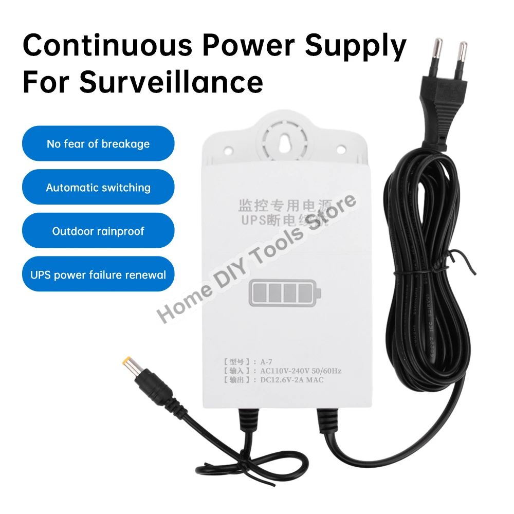 UPS Uninterruptible Power Supply 1800mAh DC12.6V 2A UPS Battery Backup Security Standby Power Supply For Wifi IP Camera