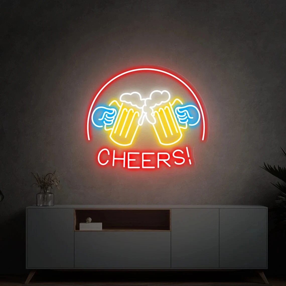 

Cheers Neon Signs Lights Beer Bar Party Wall Decoration Custom Wedding Sign LED Gift Room Home Decor