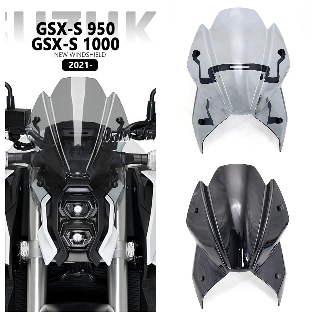 New Motorcycle Windshield For Suzuki GSXS 950 1000 2012 Acrylic Windproof Windscreen Adjustable Motocross Wind Shield Deflector