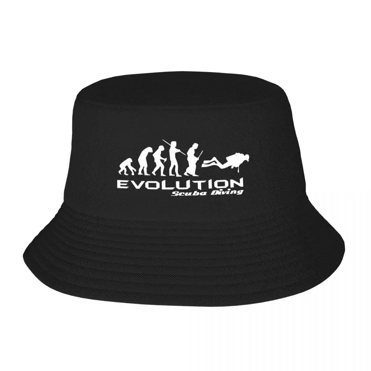 2026 Custom Unisex Evolution Of Scuba Diving Bucket Hat Beach Sun Funny Underwater Dive Diver Gift Summer Fishing Hats