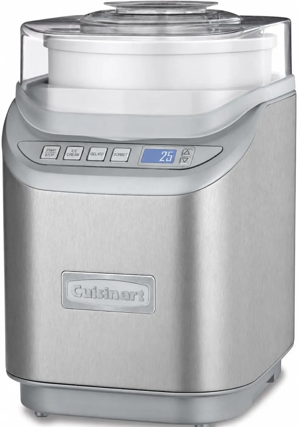 ^Ice Cream Maker Machine, 2-Quart Stainless Steel Frozen Yogurt, Gelato, Sorbet, Ready in 20 Minutes, LCD Screen and Timer