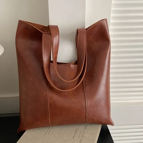 

Vintage Large Capacity Handheld Tote Bag for Women 2025 Spring New Style Simple Single Shoulder Underarm Bag Commuter Bag