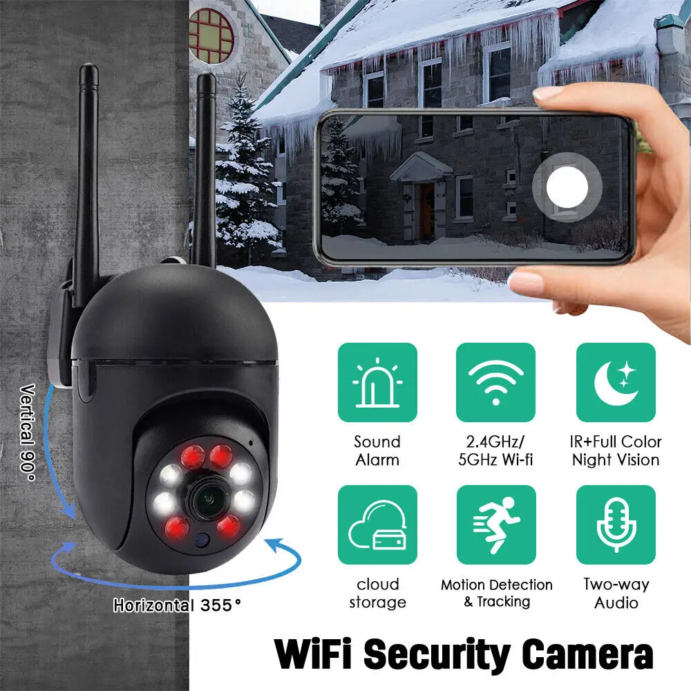 5G 1080P IP Camera Wireless WIFI CCTV PTZ Smart Home Security IR Cam Voice Intercom Outdoor Night Vision Mode Security Cameras