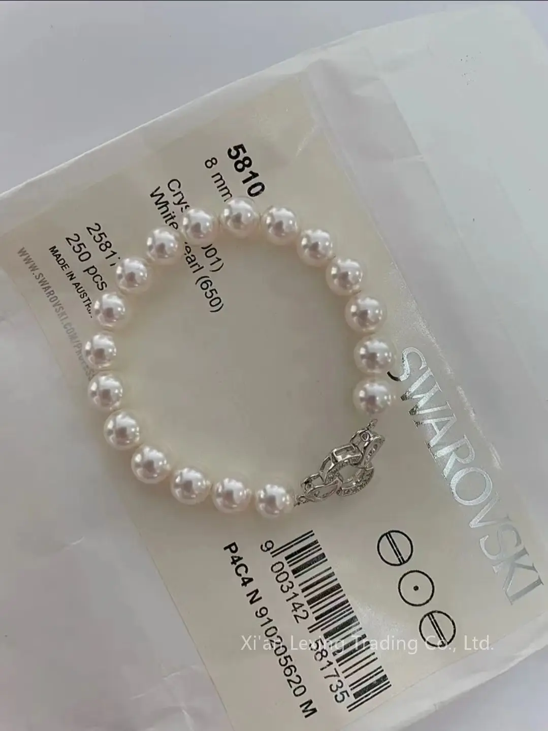 

S925 pure silver buckle pearly round defect-free girlfriend bracelet