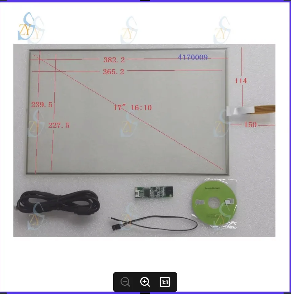 

ZhiYuSun 382mm*239mm 17inch 4-wire resistive touch screens 382*239 this is compatible 417009 Quality good