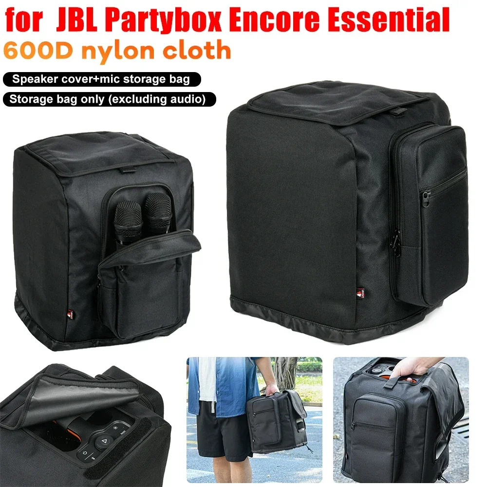 Carrying Travel Case with Side Microphone Storage Bag Accessories Bag Shockproof for JBL PartyBox Encore Essential Party Speaker