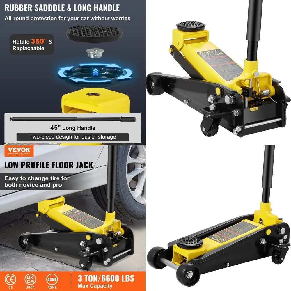 

Вездеходный 3-тонный напольный домкрат для тяжелых условий эксплуатации с быстрым насосом, диапазон подъема 5,12-20