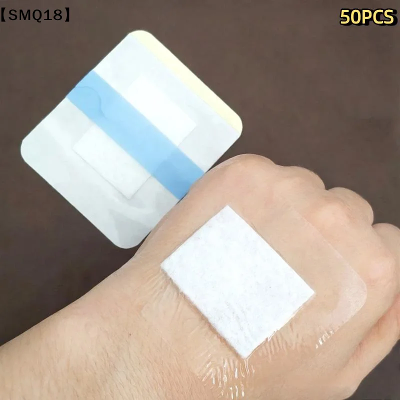 50Pcs Wound Bandage Waterproof Dressing Patches No Residue With Transparent Fixation Film【SMQ】