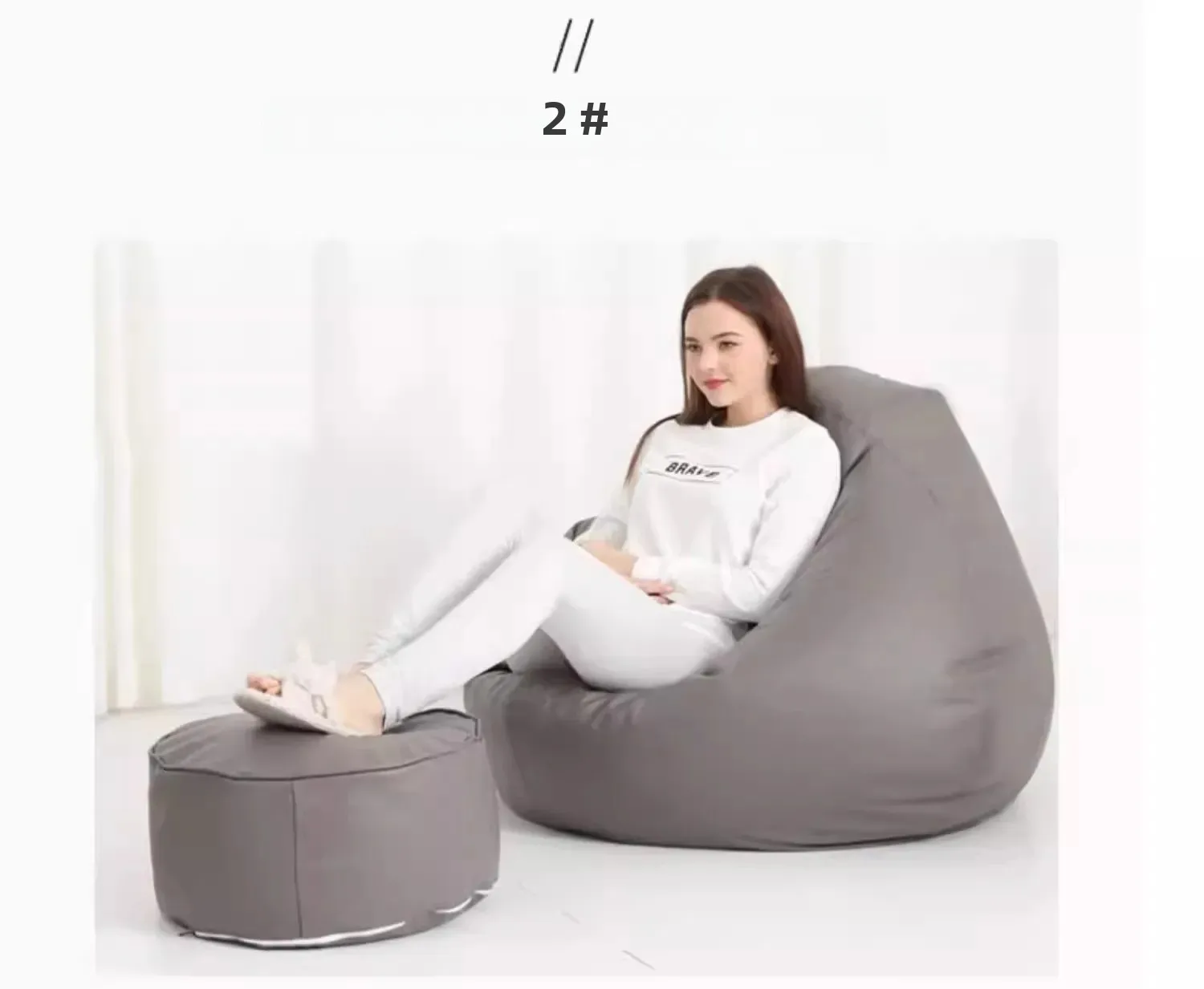 Cotton Linen Bean Bag Cover, Non-Filled Floor Corner Lazy Person Bean Bag Chair Seat Cushion Stool Salon Ottoman Puff Sofa