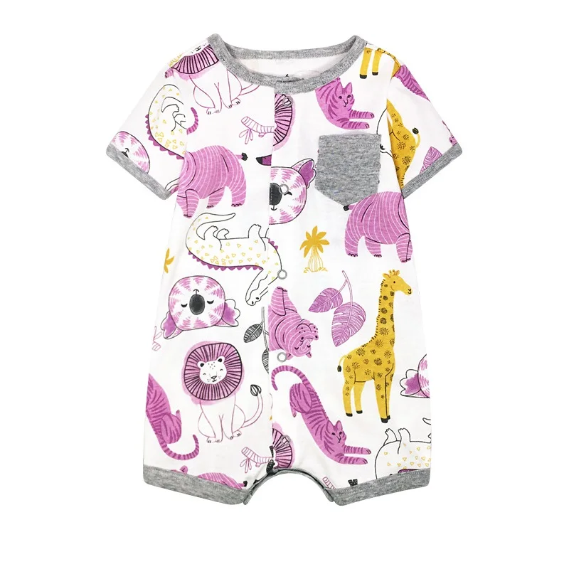 Newborn Baby Boy Girls Clothes Summer Infant Baby Romper Cotton Short-Sleeve Jumpsuit Children Pajamas Toddler Kids Overalls