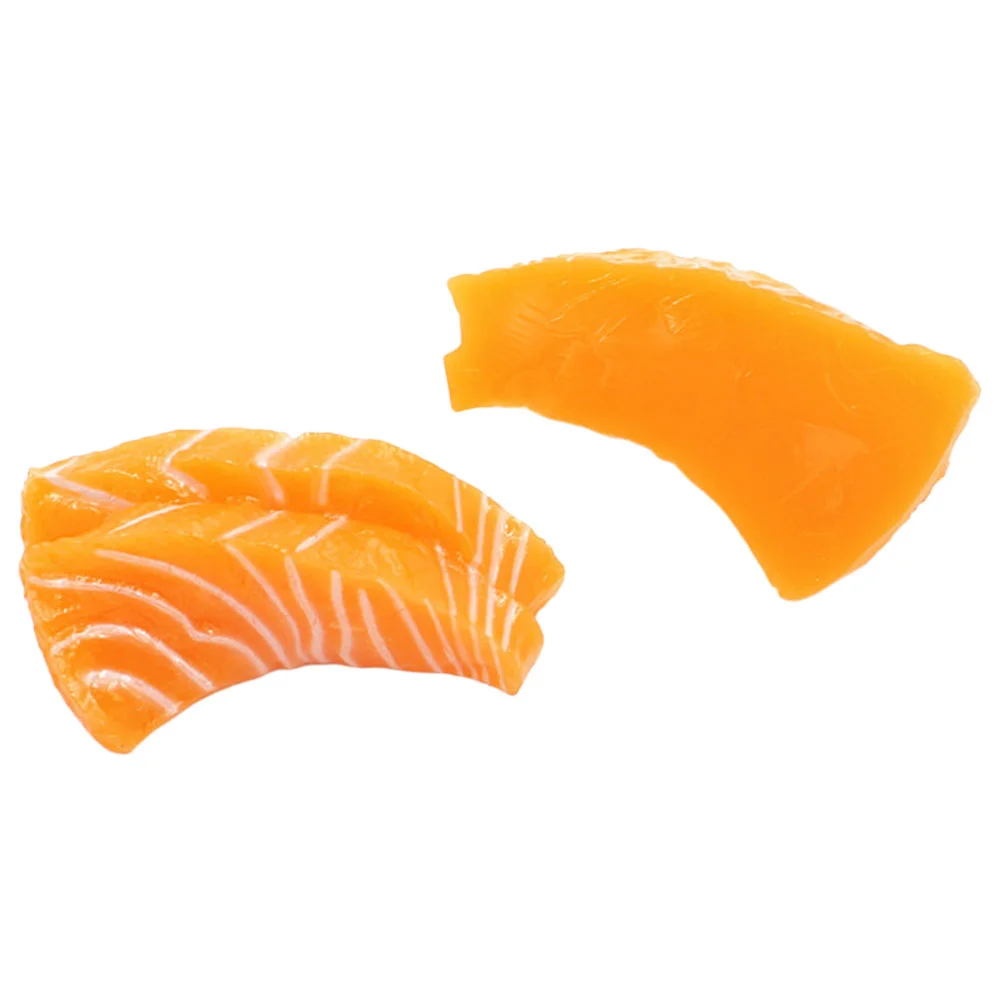 

2 Pcs Simulation Food Realistic Artificial Meat for Display Salmon Fillet Model Table Decor Prop Child Decoration