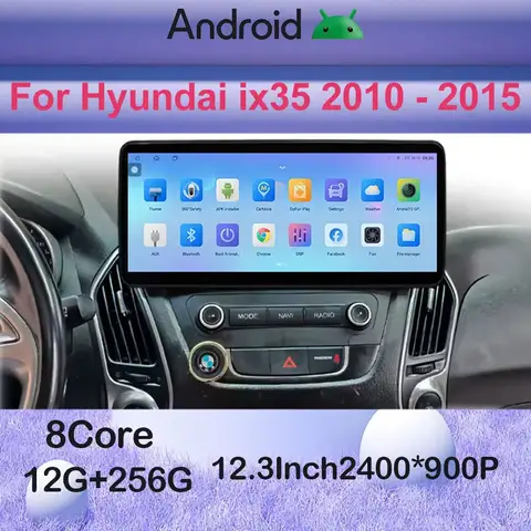 현대 ix35 2010-2015 안드로이드 14 무선 카플레이 DSP 스테레오 SWC 비디오 라디오 멀티미디어 GPS BT 4G WiFi 카 라디오 12.3인치