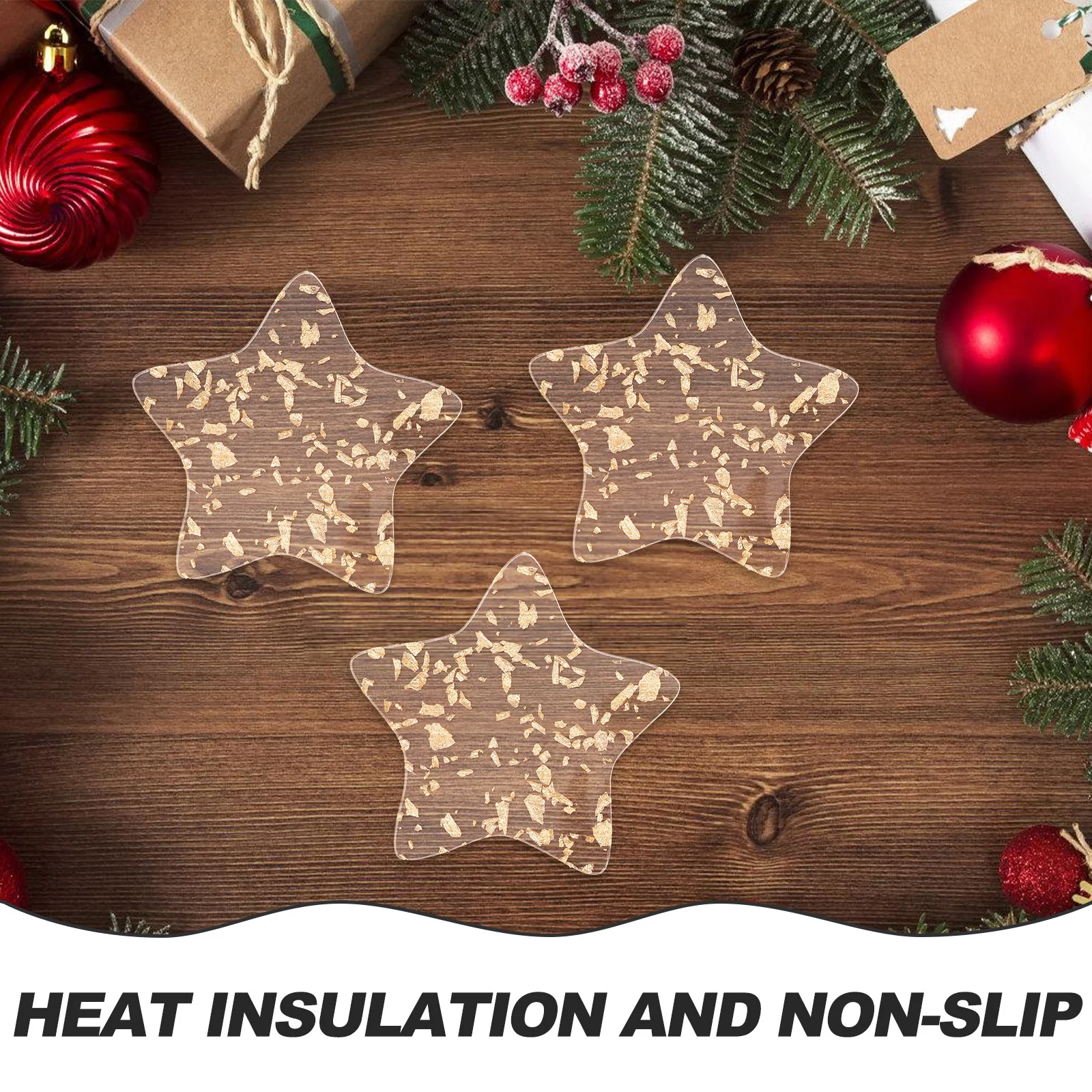 

3Pcs Star Shape Heat Resistant Table Placemat Anti-Hot Cup Mat Protective Cup Holder Heat Insulation Pot Rest for Home