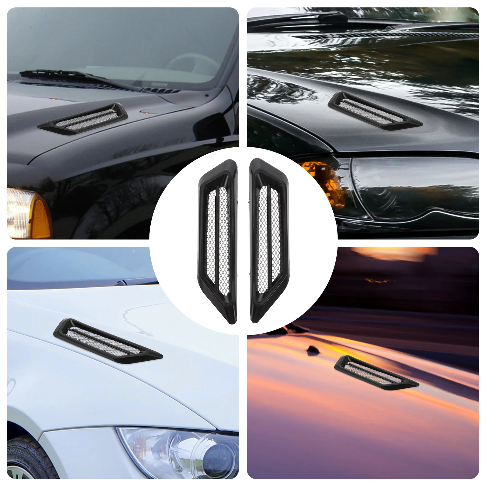 

Shark Gill Side Vent Decor Abs Durable Car Body Modification Cool No Damage Easy Peel Stick Auto Accessories