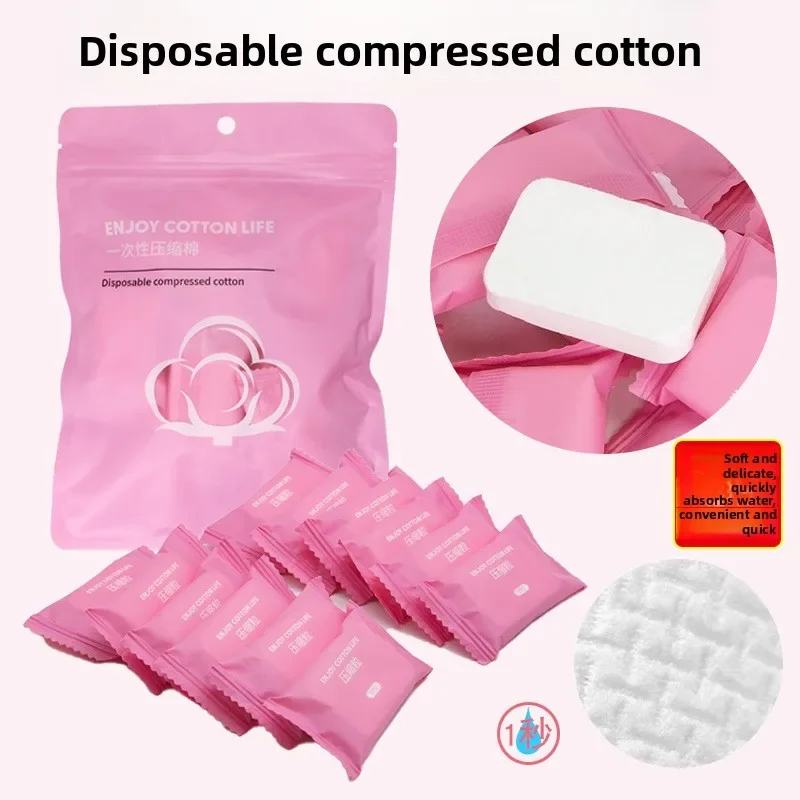 

20 pills Tattoo Makeup Eyebrow Cleansing Compressed Wipe Disposable Portable Face Makeup Soft Cotton Expandable Mini Towel