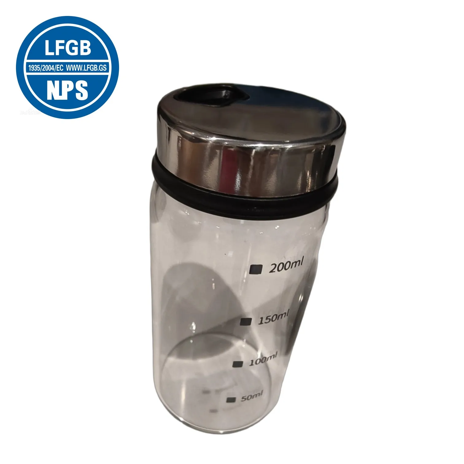 LFGB Certification High-Borosilicate Glass Seasoning Jar Fall Resistant Pepper Shaker 150~300ml Capacity Salt and Sugar Bottle