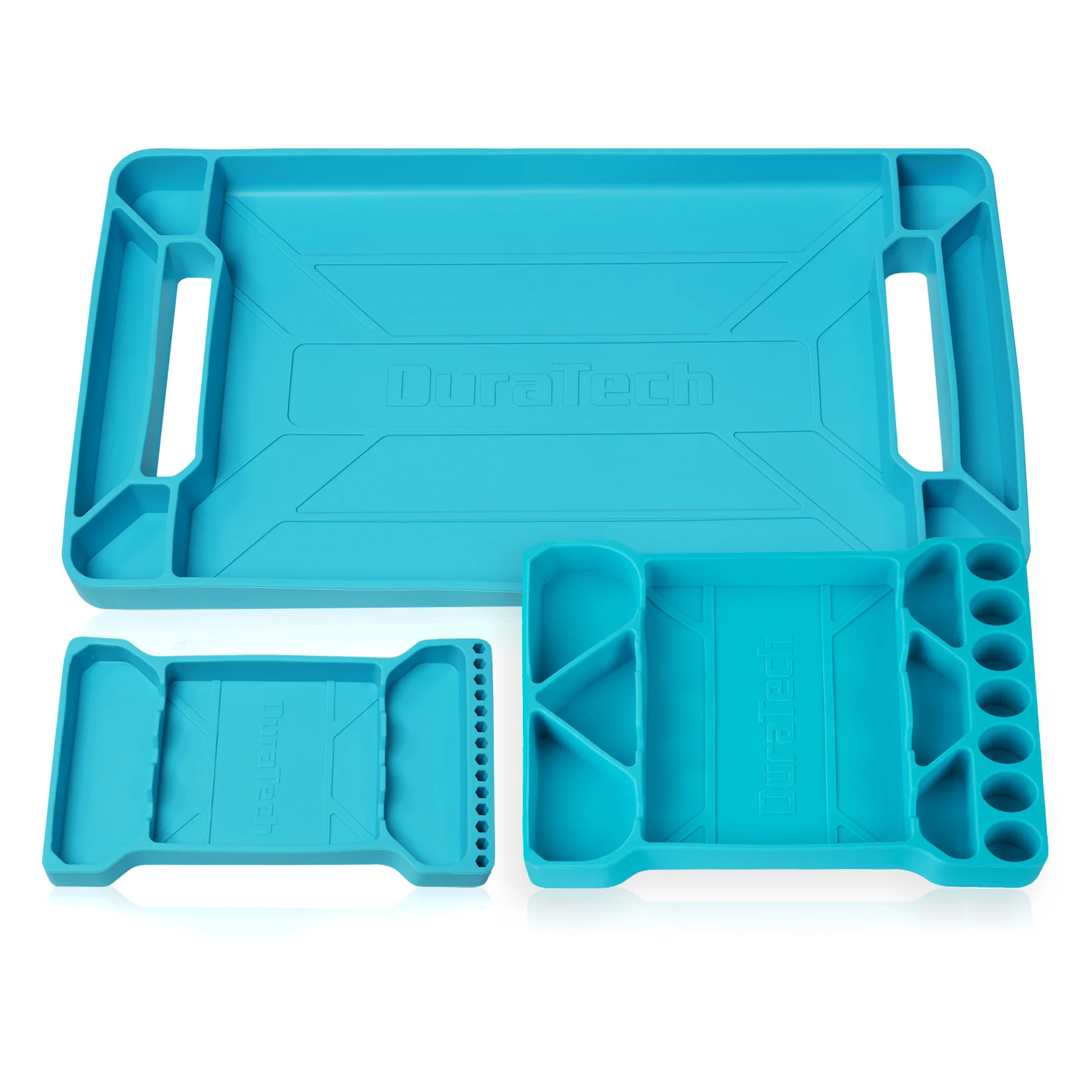 DuraTech 3pack Non-slip flexible silicone tool tray Flexible Tool Box Organizer Tray Non-Slip Ultra Silicone Hex Bit Mat