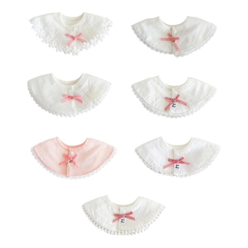 

Infant Round Lace Bibs Shaped Bibs Lovely Pattern Designings Baby Bibs Elegant Bibs for Drooling & Teething Babies