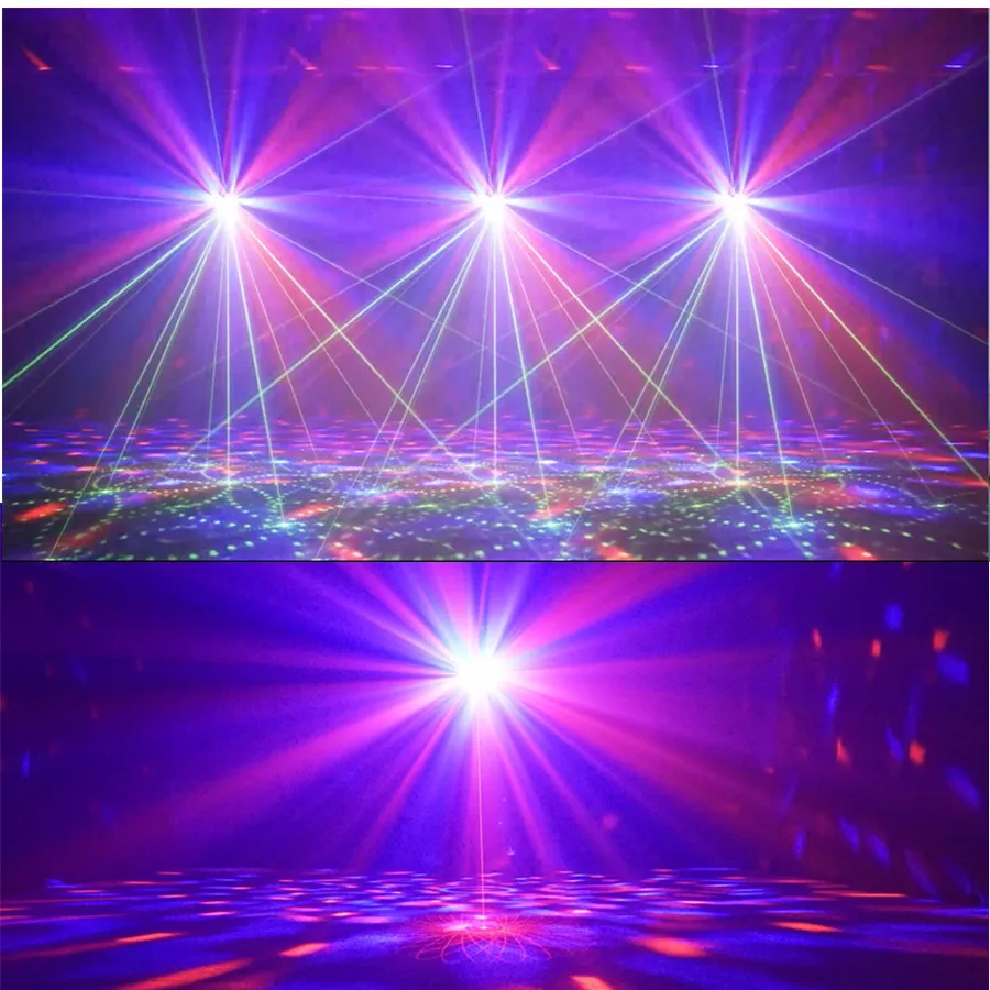 Festa Disco Ball Light, Projetor Laser, 5 em 1, DJ Stage Strobe Light, Natal, Casamento, Decoração Home Club