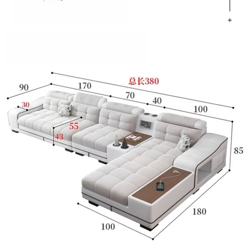 شقة كسول صالة أريكة كرسي متعدد الوظائف الشمال أريكة جلدية الاسترخاء غرفة المعيشة Divani Da Soggiorno الأثاث #5