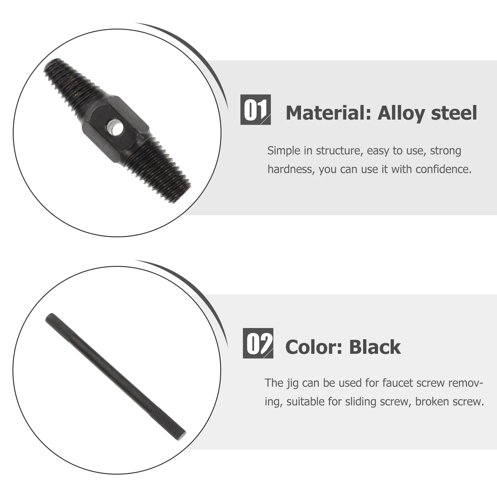 

1Set Dual-Head Damaged Screw Removing Extractor Reliable Flexible Remover Tool for Faucet Broken Screws Damaged Screw Removing