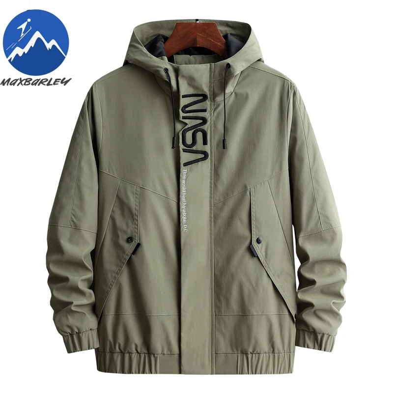 Cargo Jacket Men 2025 Spring Autumn Trendy Casual Embroidered Hooded Coat Plus Size 8XL Fashion Sports Pocket Windbreaker Coats - Image 2