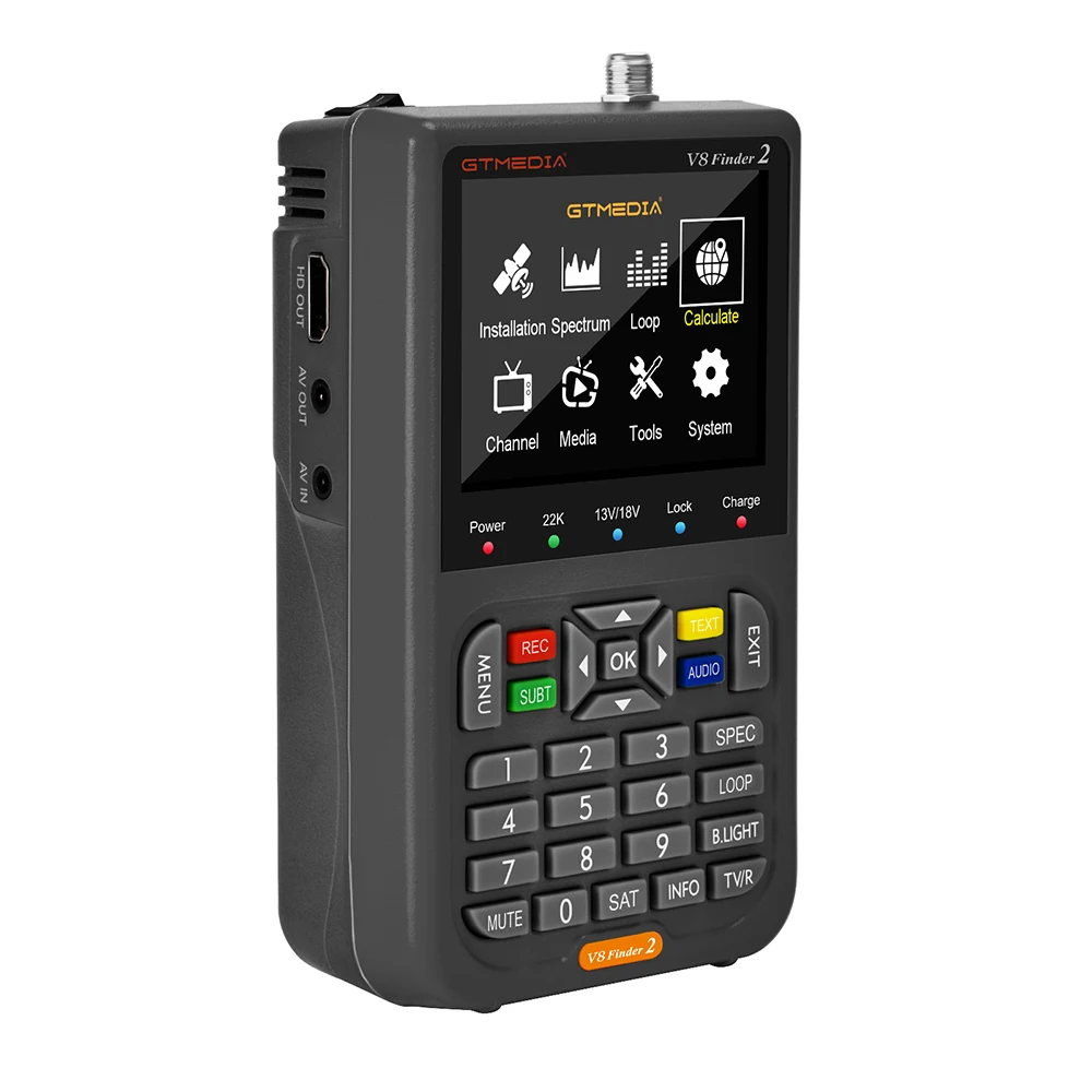 Gtmedia V8 Finder 2 H265 DVB-S2X/S2/S 1080P Satfinder Handheld Digital Satellite Finder with 3.5 Inch Display HD TFT LCD Screen