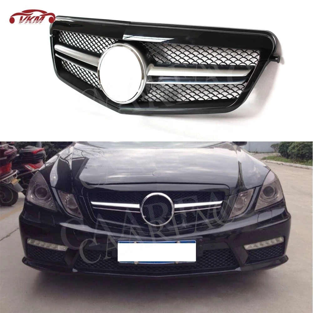 

ABS Front Grille Cover For Mercedes Benz W212 E Class E200 E250 E350 AMG 2010-2013 Bumper Racing Grill Mesh Frame Car Bodykits