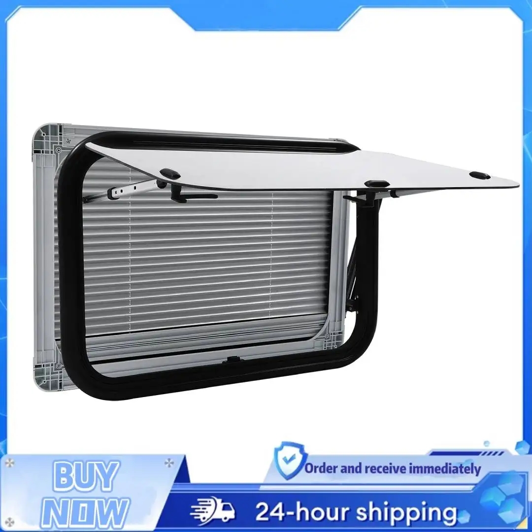 

RV Push-out Window 29.5x19.69in Aluminum Alloy Tempered Glass RV Exit Window 65°Ventilation with Screen for Trailer/Pickup Truck