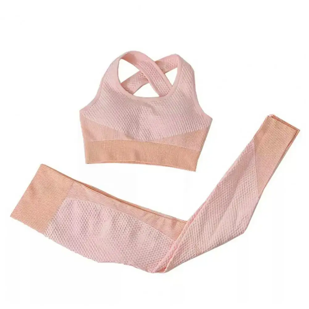 

Women Yoga Suit Yoga Wear Set High Waist Sportswear Set with Hollow Out Design Sweat High Waist Lady Crop Top Leggings Set