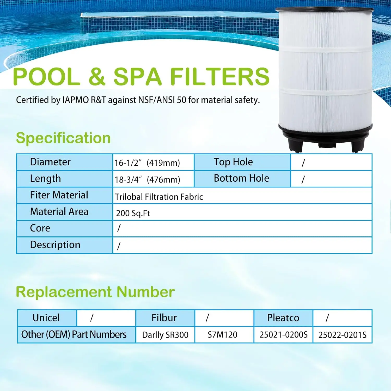 SV-System 3 Sta-Rite System 3 S7M120 Pool Filter Inner&Outer Replacement 25021-0200S 25022-0201S Darlly SR300 300Sq.ft image 4