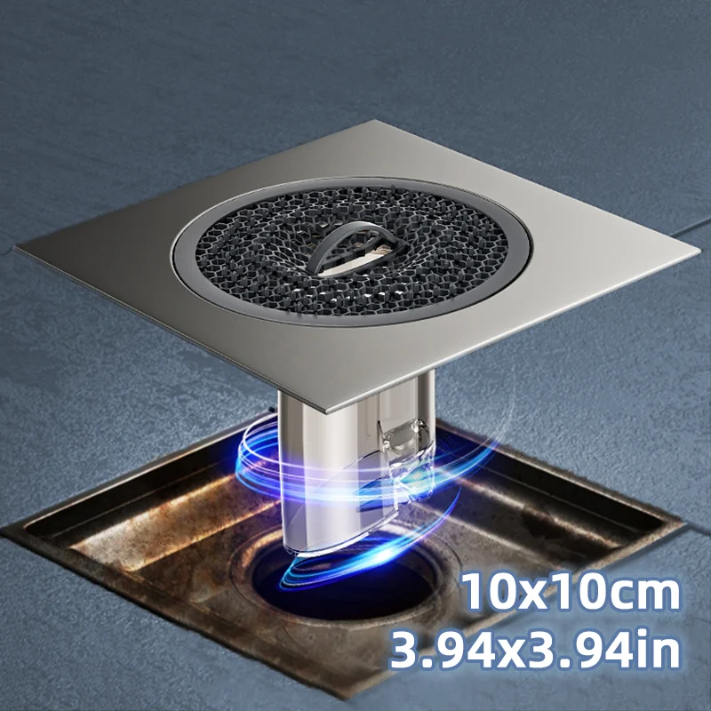

Сливной сердечник для пола 10 см с уловителем волос, квадратная крышка сливного фильтра для душа из нержавеющей стали, крышки серого цвета с защитой от запаха