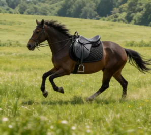 Long-Distance Horse Saddle Full Set English Trainer Style with Double Belly Band