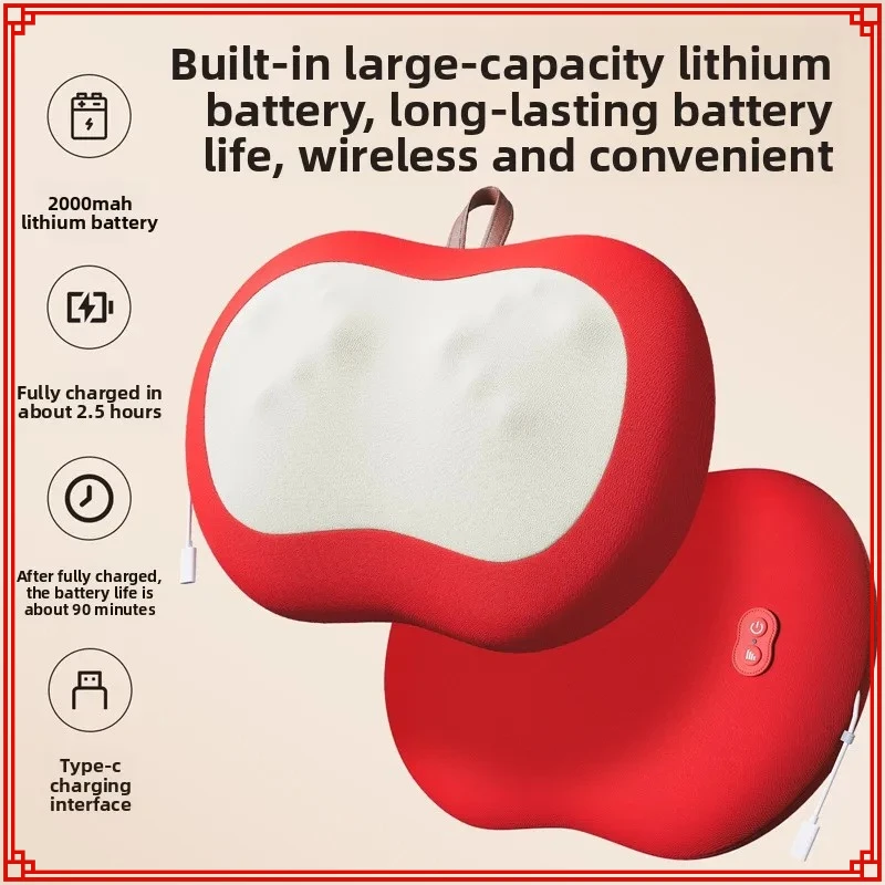 

Red Fruit Massage Pillow Household Cushion Cervical Spine Back Waist Shoulder Neck Apple Massage Instrument
